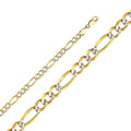 Cadena Figaro Diamantada en Oro Blanco