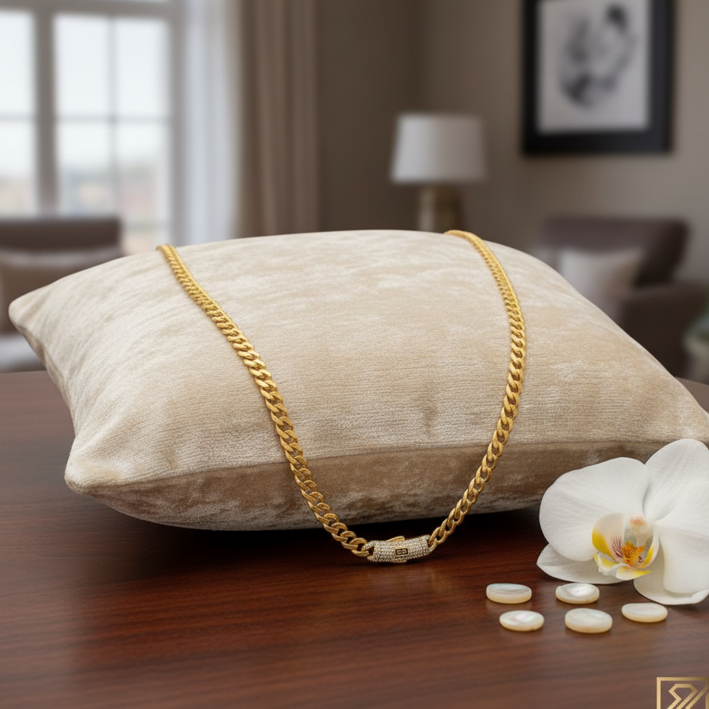Cadena Monaco Gold Chain Necklace - Lifestyle